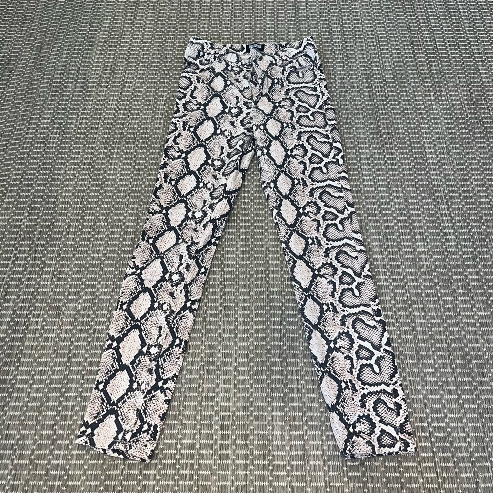 Zara Beige and Black Snakeskin Trousers